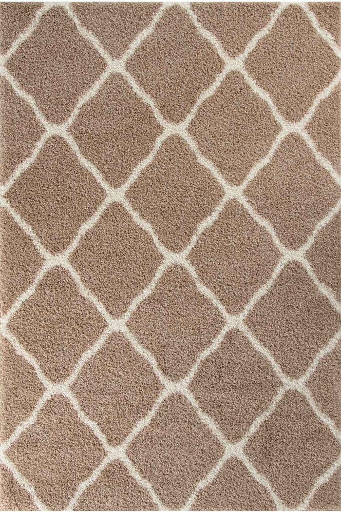 Moroccan Beige Shaggy Rug – 720 shown in an illustrative room