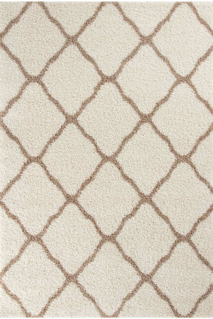 Moroccan Ivory Shaggy Rug – 730 shown in an illustrative room