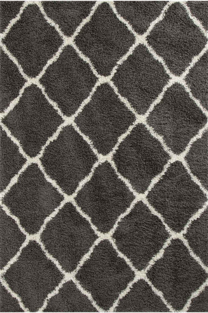 Moroccan Dark Grey Shaggy Rug – 740 shown in an illustrative room