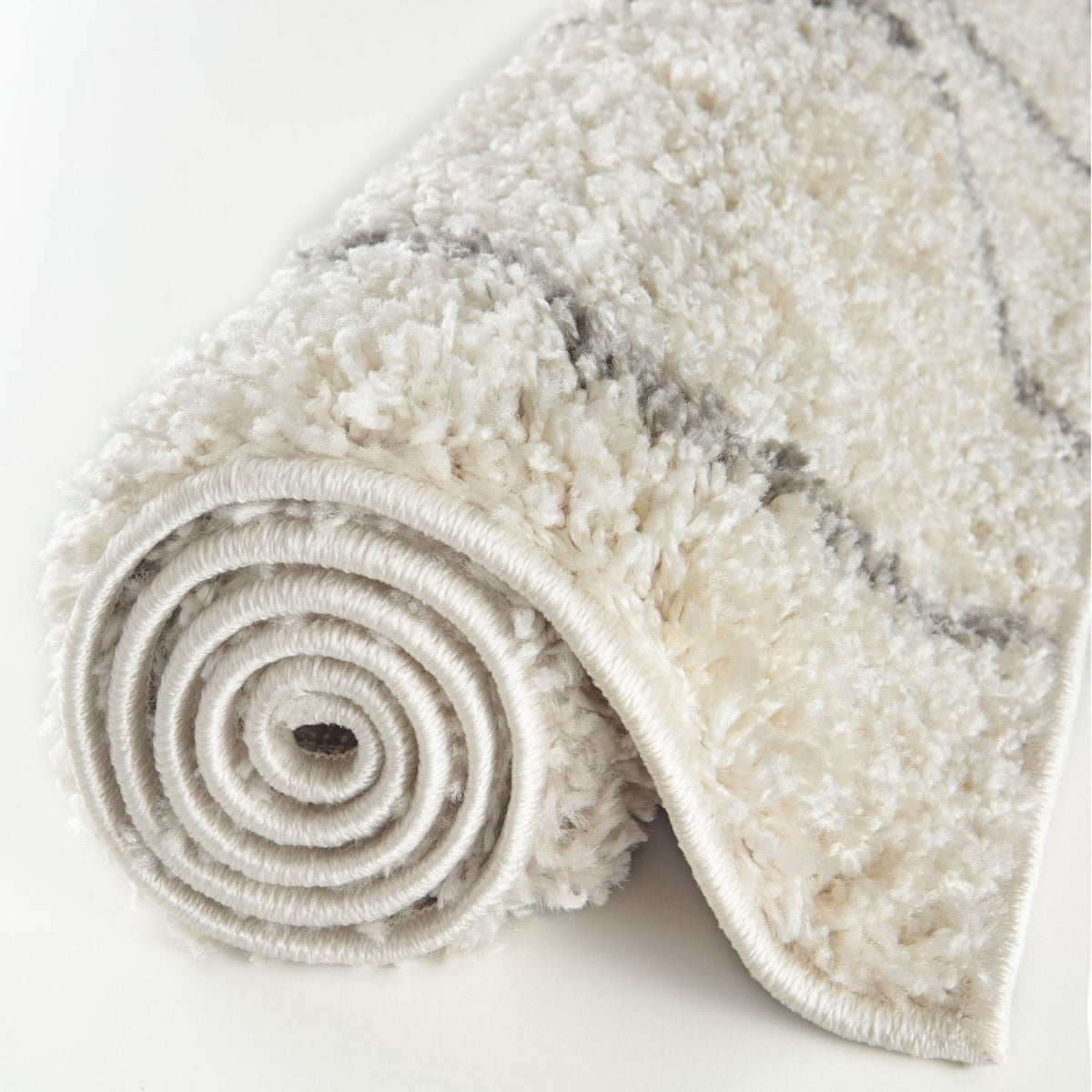 Moroccan Ivory Grey Shaggy Rug – 800