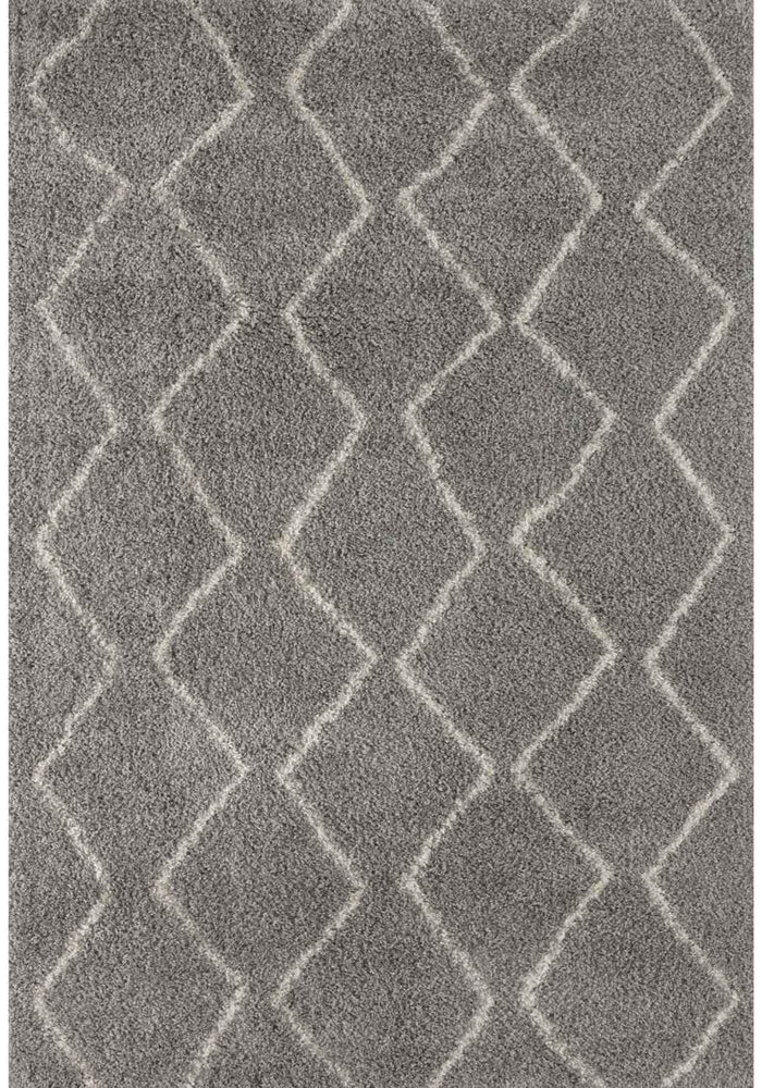 Moroccan Grey Shaggy Rug – 810 shown in an illustrative room
