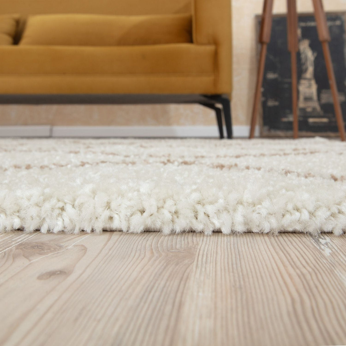 Moroccan Ivory Beige Shaggy Rug – 830