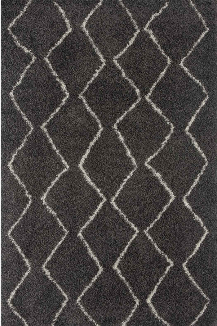 Moroccan Dark Grey Shaggy Rug – 840 shown in an illustrative room