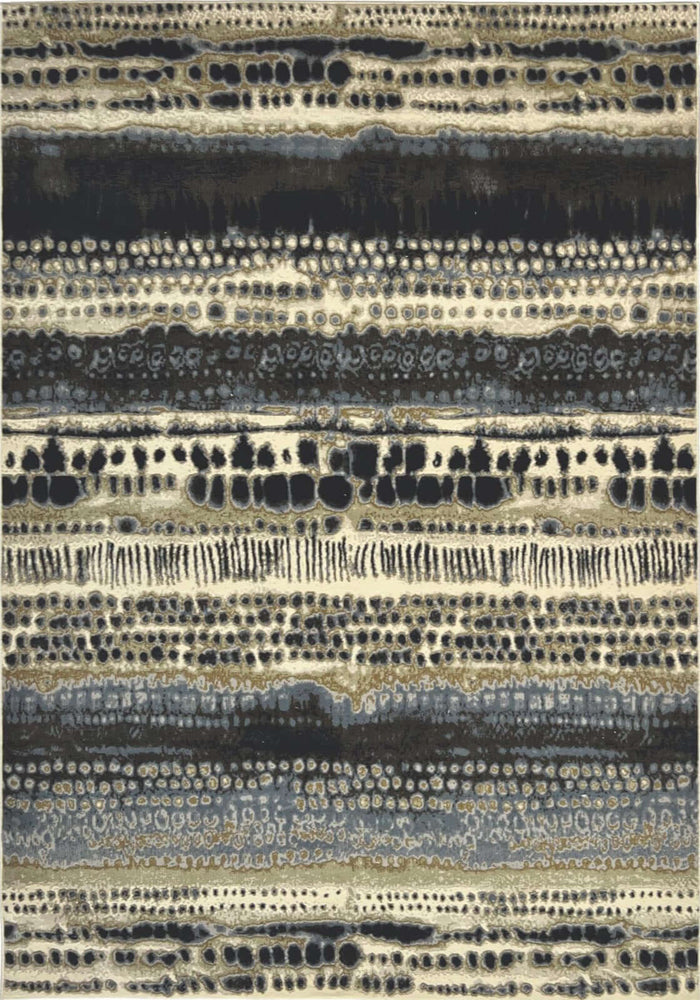 Batik Multicolour Abstract Rug shown in an illustrative room