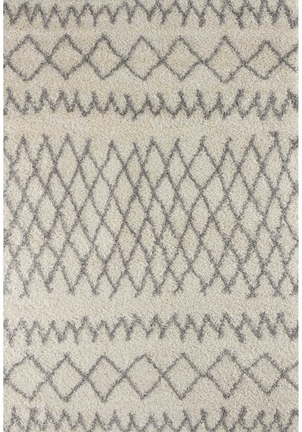 Moroccan Ivory Grey Shaggy Rug – 900