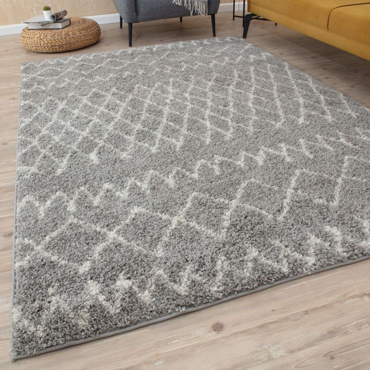 Moroccan Grey Shaggy Rug – 910