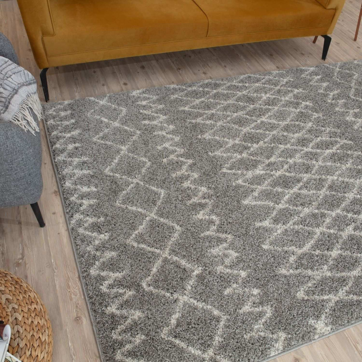 Moroccan Grey Shaggy Rug – 910