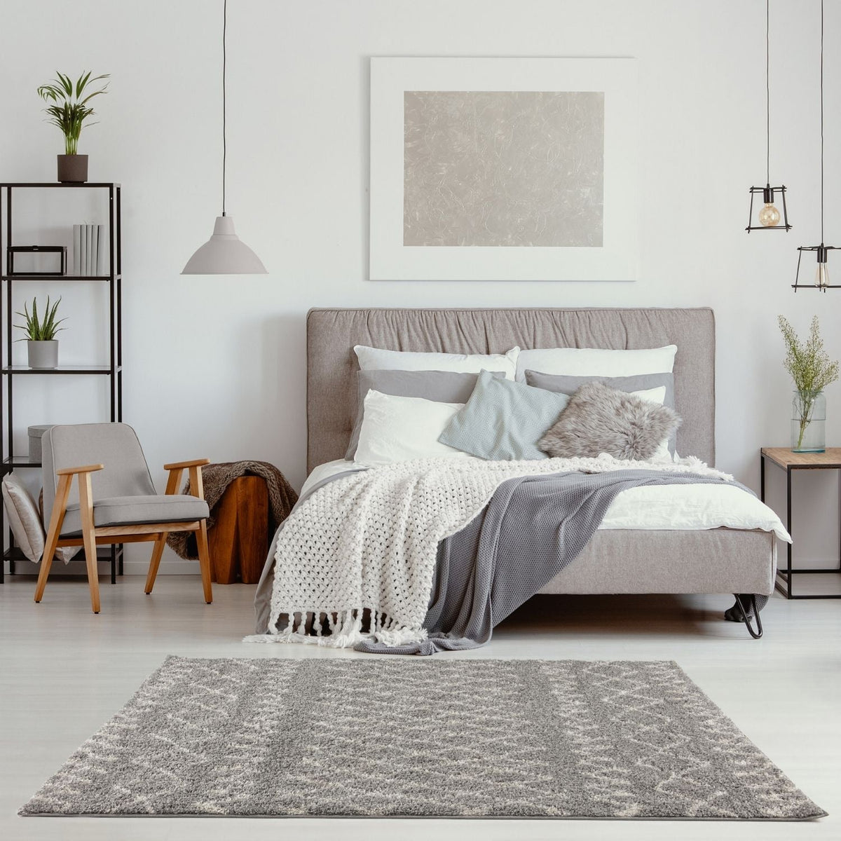 Moroccan Grey Shaggy Rug – 910