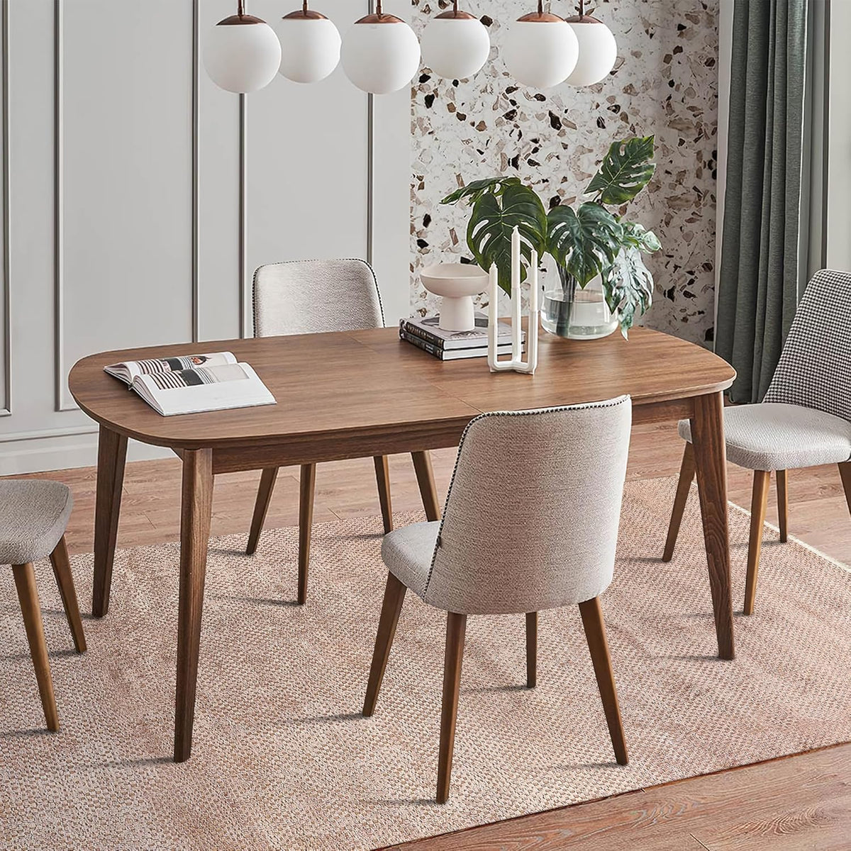 Brown Netline Home luxury area rug for living room, soft bamboo silk carpet, modern and boho style, non-shedding 120x180 cm.