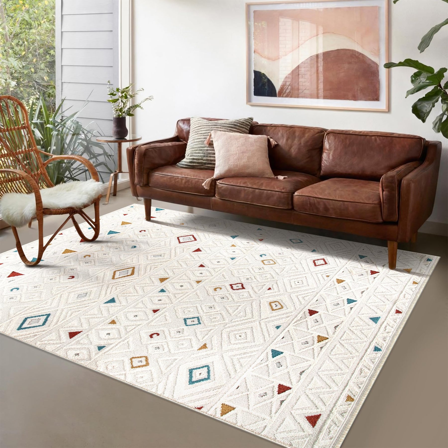 Modern textured taupe polypropylene area rug by Netline Home, 120x180 inches, with geometric design, perfect for living rooms and bedrooms.