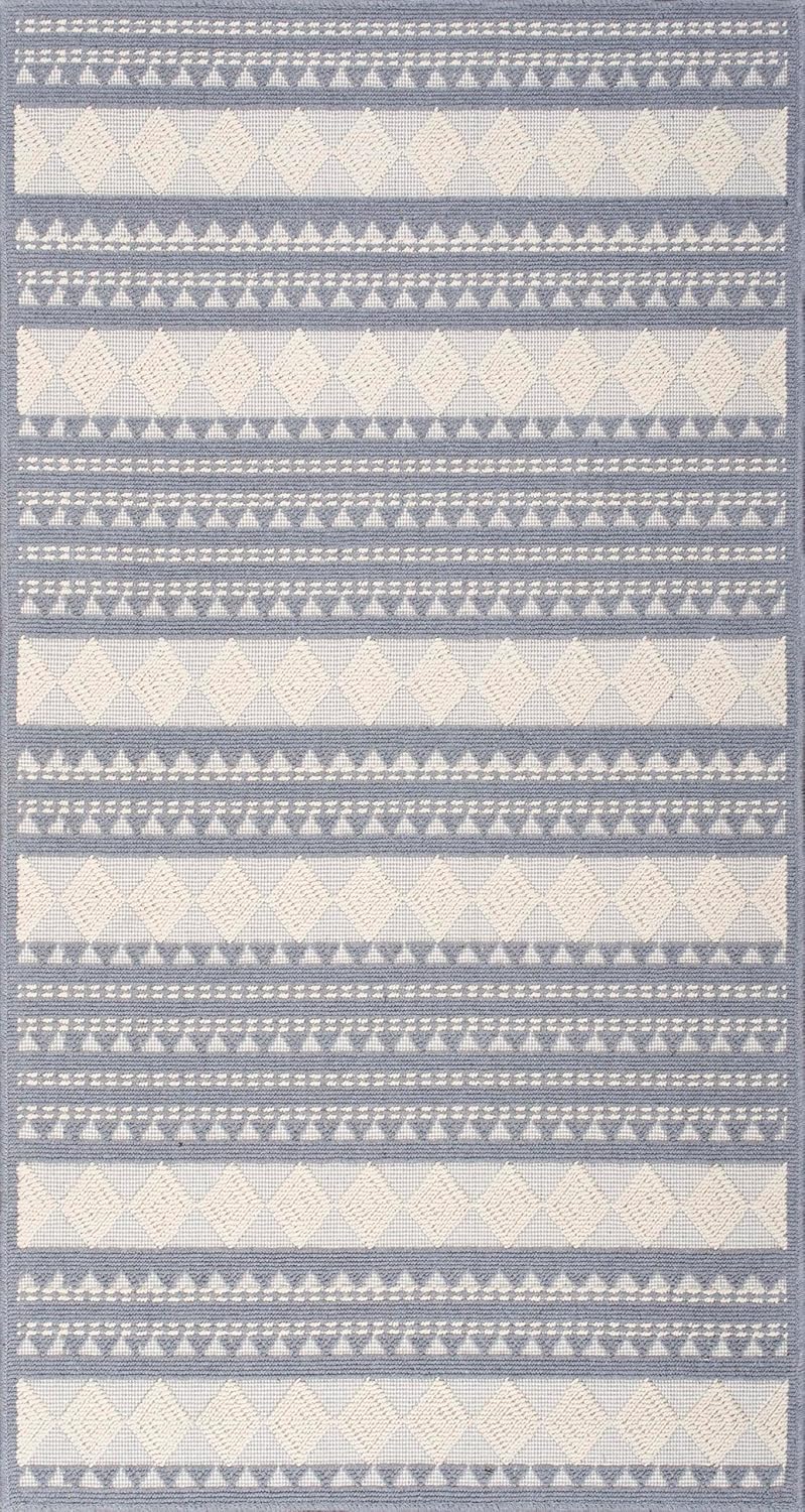 Grey washable cotton area rug by Netline Home, vintage boho style, non-slip, pet and kid friendly, 80x150 cm for living room or bedroom.