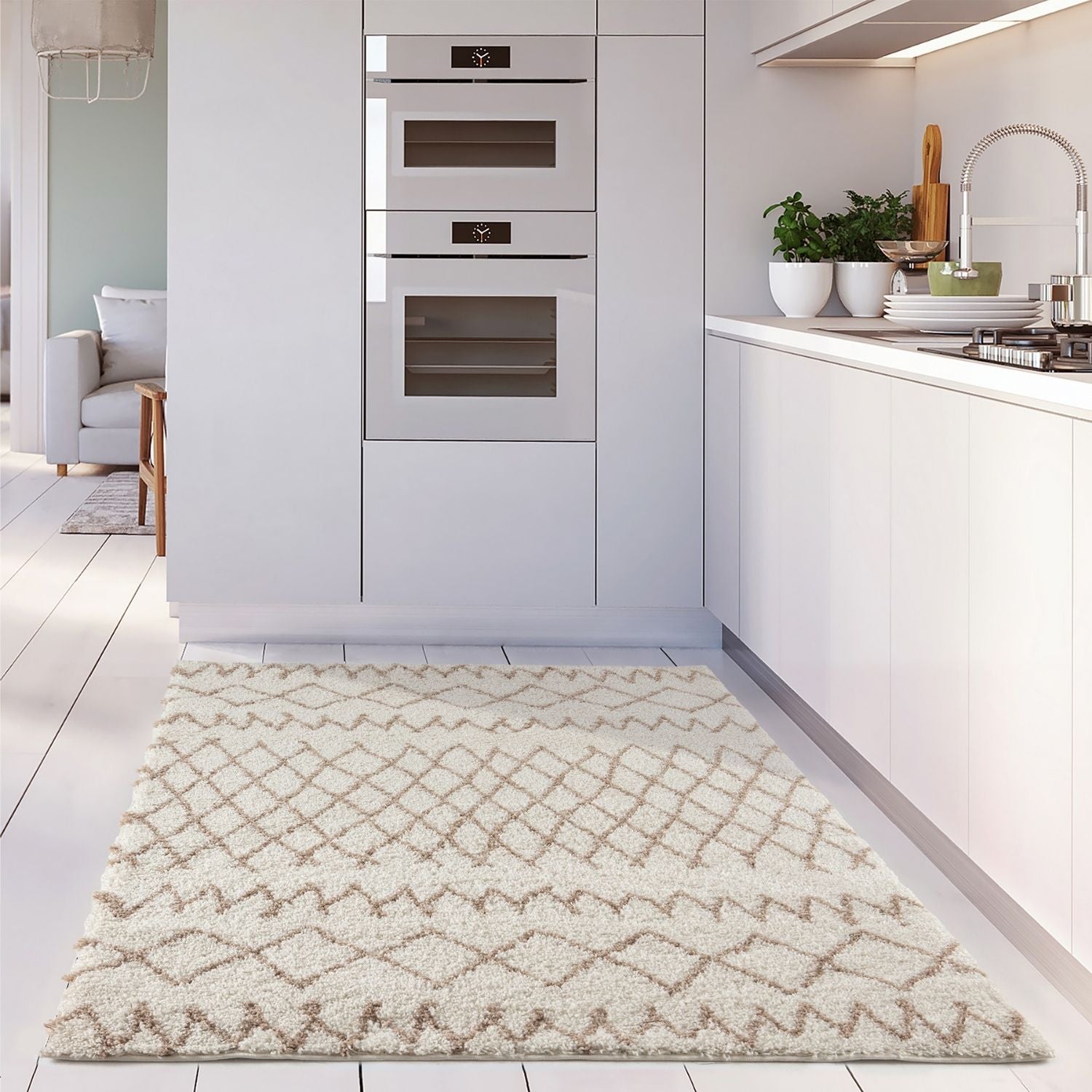 Moroccan Ivory Beige Shaggy Rug – 930