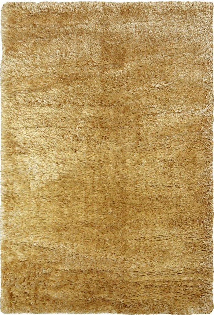 Lagom Ochre Shaggy Rug shown in an illustrative room