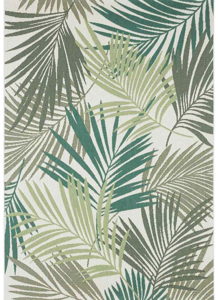 Indoor Outdoor Vai Green Rug – Floral Design shown in an illustrative room