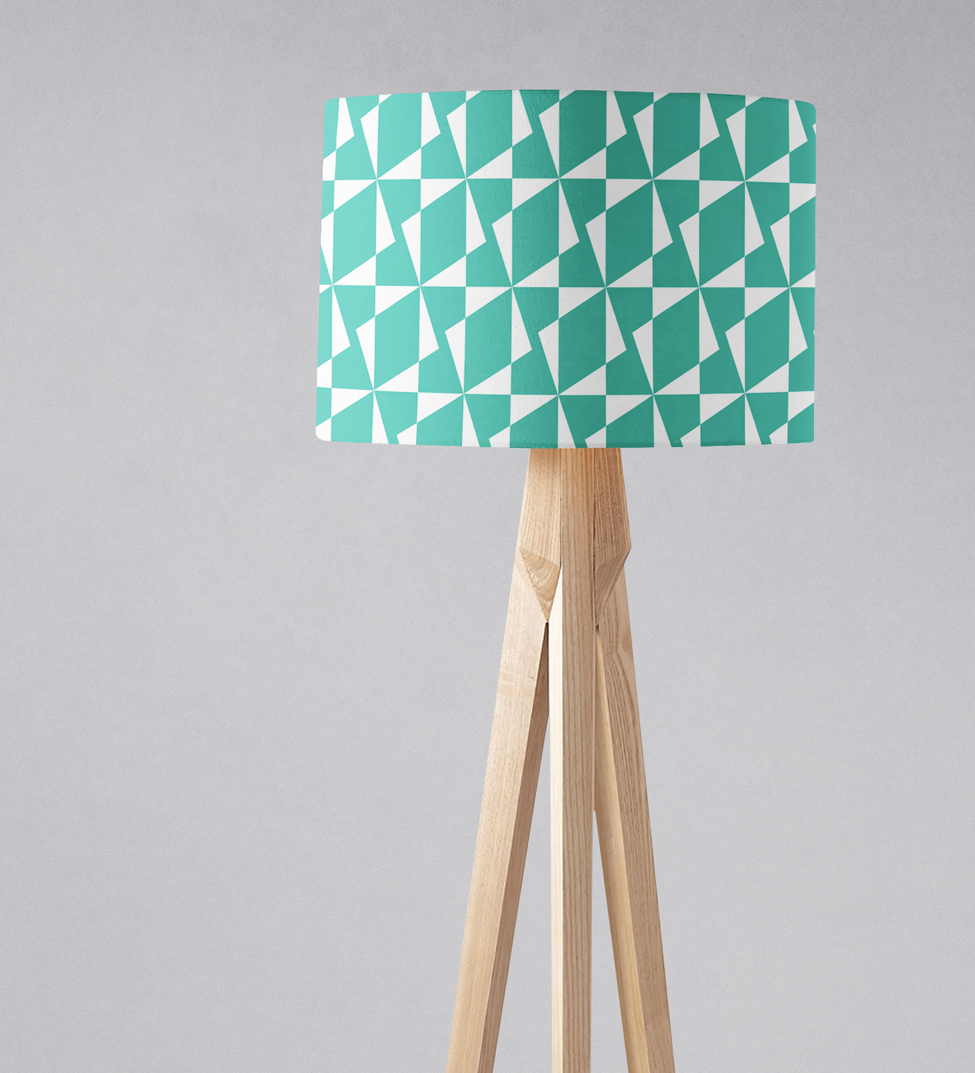 Turquoise Retro Geometric Lampshade – Ceiling & Table Compatible