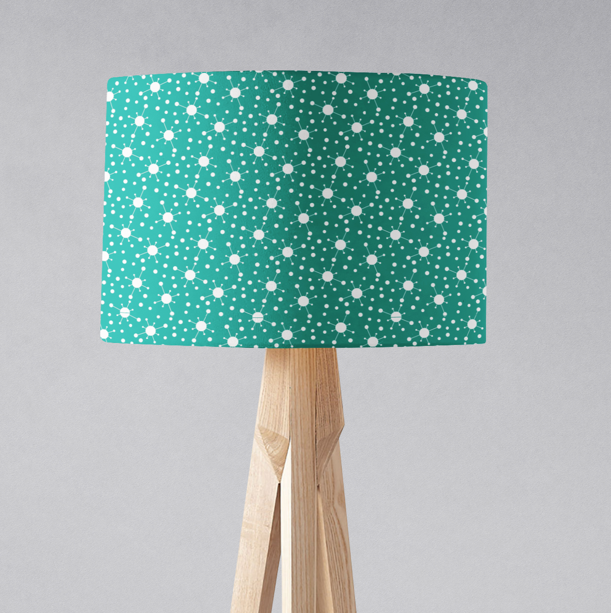 Turquoise and White Retro Lampshade – Ceiling & Table Compatible