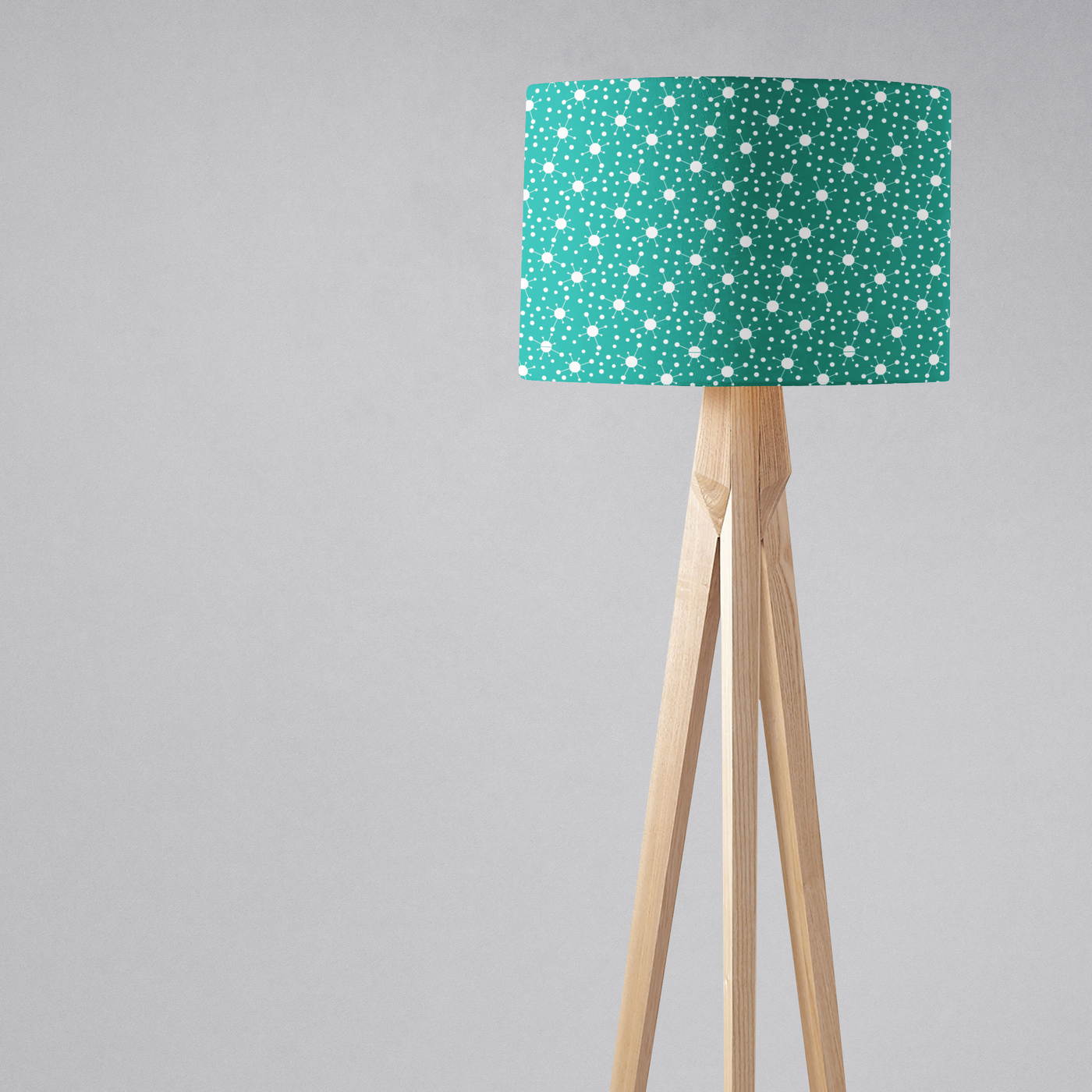 Turquoise and White Retro Lampshade – Ceiling & Table Compatible