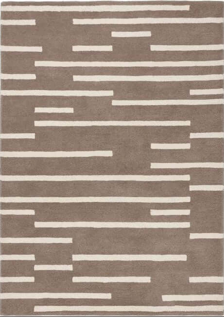 Broken Stripe Wool Rug shown in an illustrative room