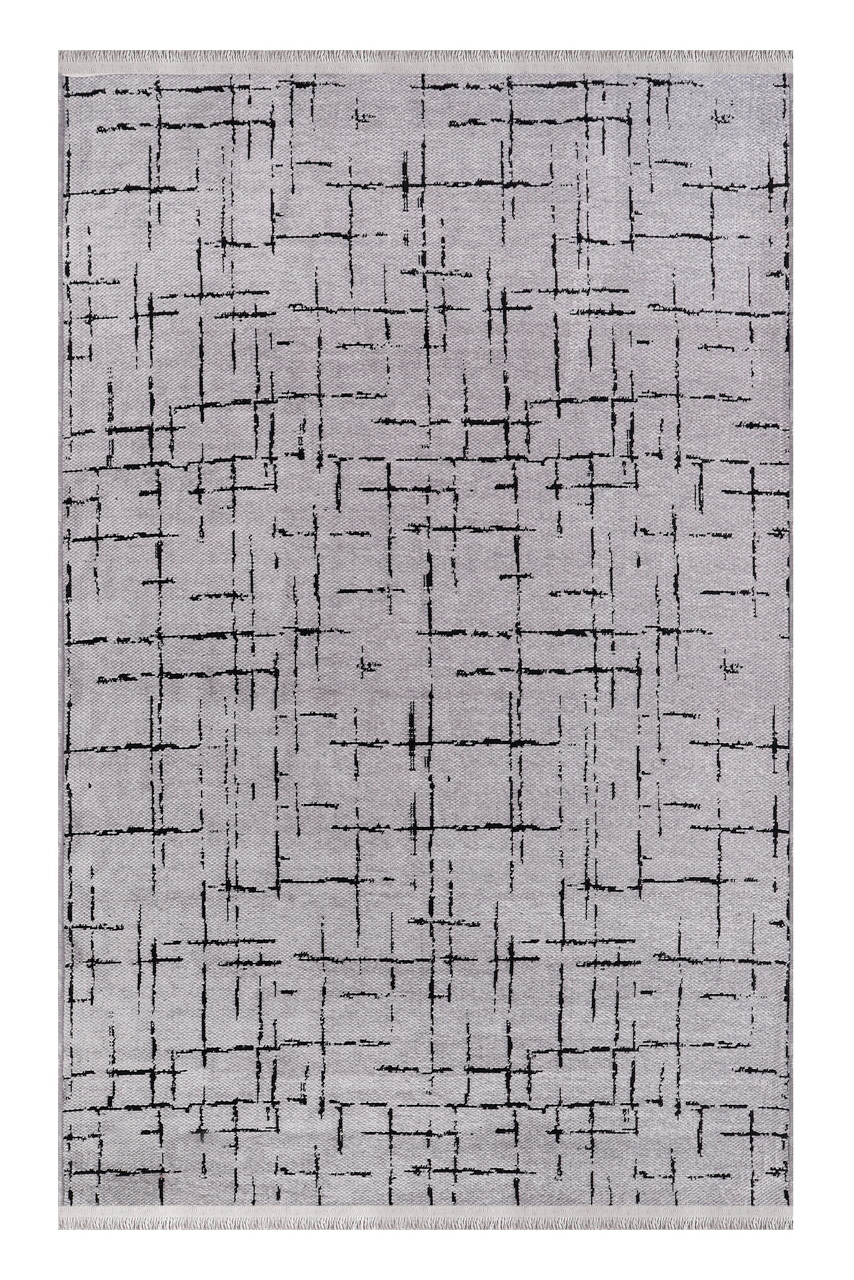 Gray machine washable rug by Netline Home featuring soft chenille, perfect for adding comfort and style to any room.
