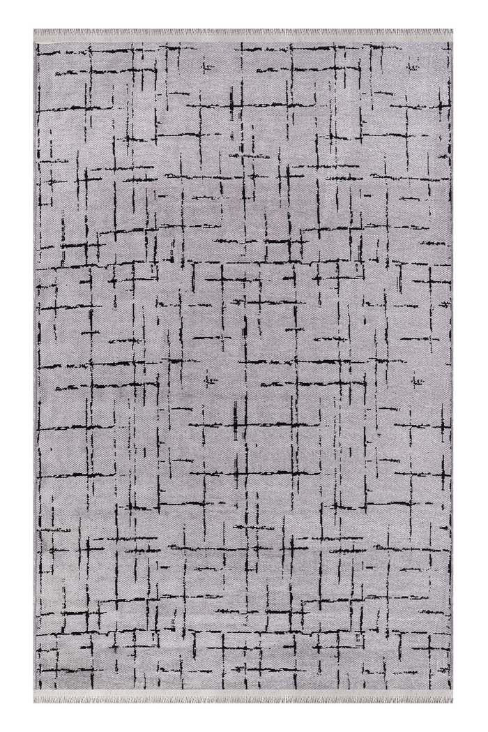Tapis Netline Home lavable en machine NT201 – GRIS Chenille douce shown in an illustrative room