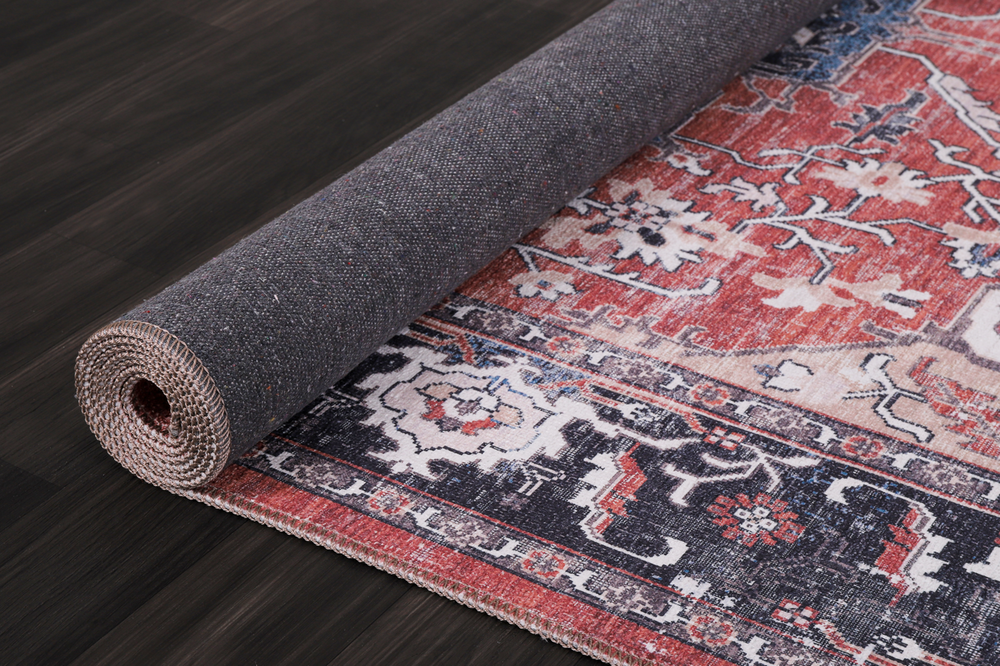 Colorful tribal medallion washable rug by Netline Home, featuring vibrant multicolor patterns and intricate design.