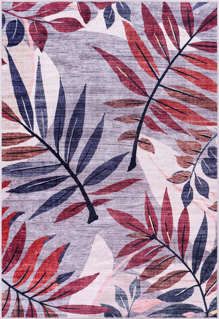Modern beige floral washable rug by Netline Home featuring a stylish floral design, perfect for adding elegance to any room.