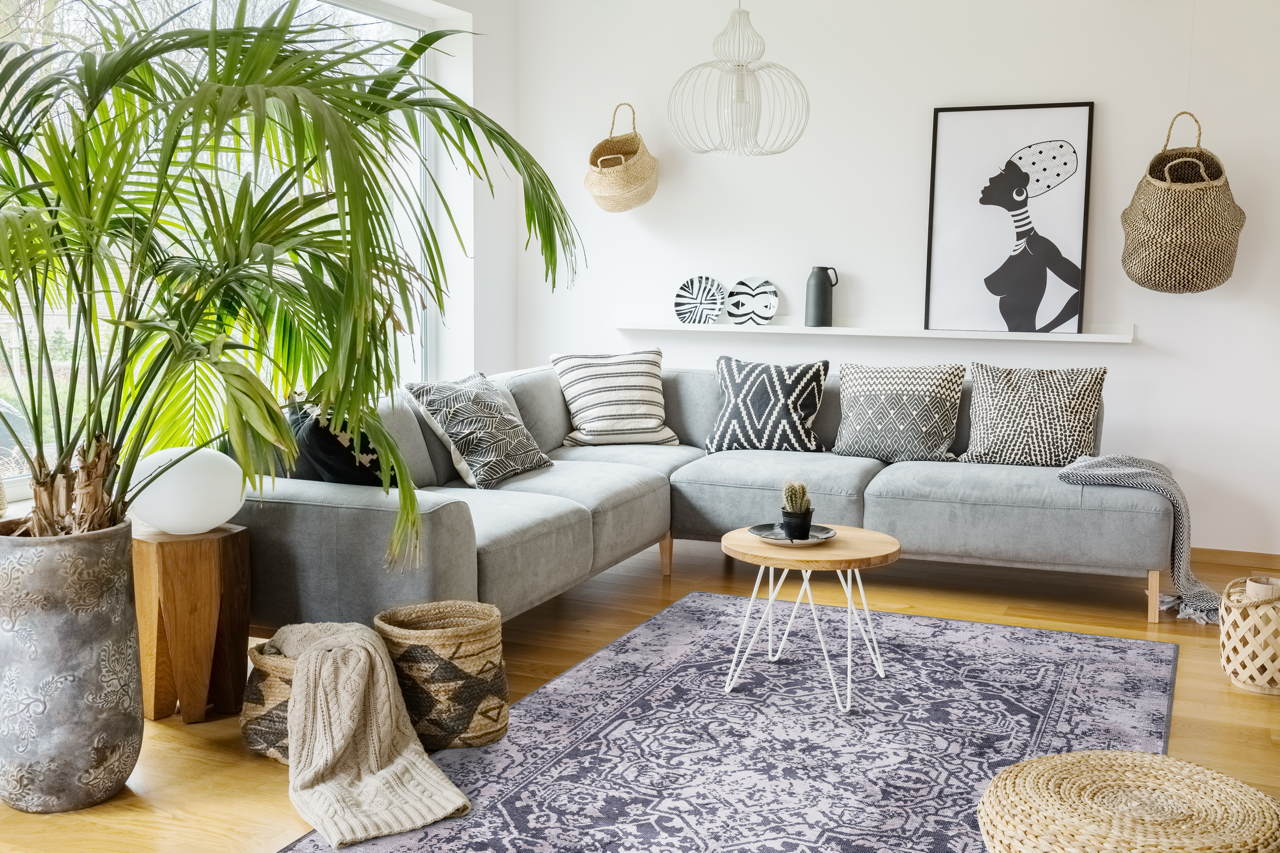 Traditional blue abstract washable rug by Netline Home featuring a vibrant, artistic design and soft textured surface.
