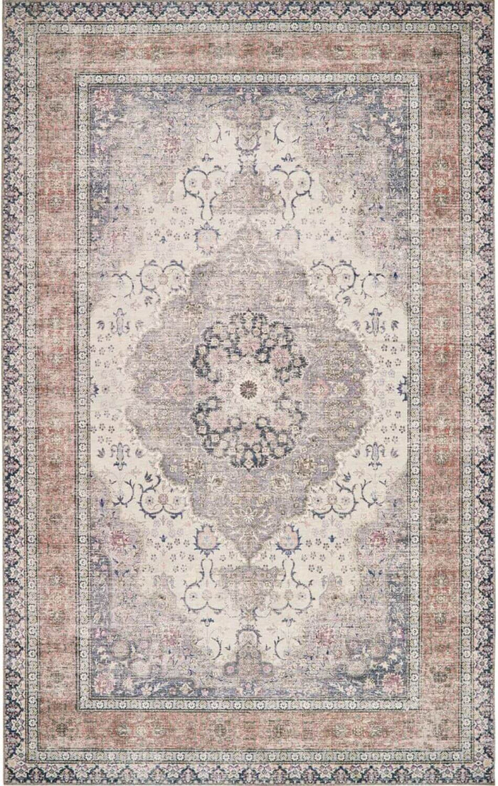 Washable Rug Eterna Medallion Design shown in an illustrative room