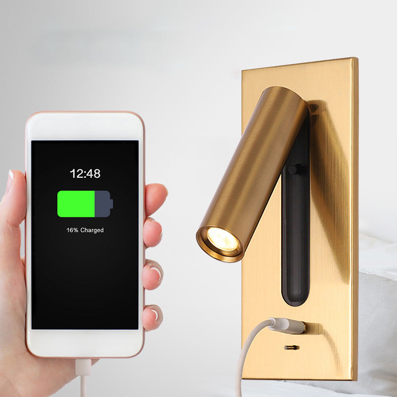 Light My House reading wall light with USB charger and switch, LED bedside lamp mounted on a wall with a modern design