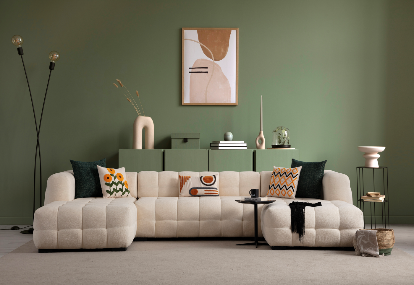 Estanze U-Shape Sleeper Corner Sofa (SG) by Netline Interiors