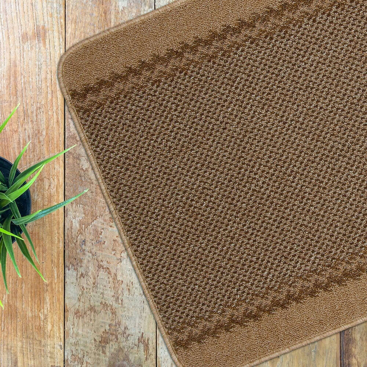 Washable Bordered Beige Rug – 116B