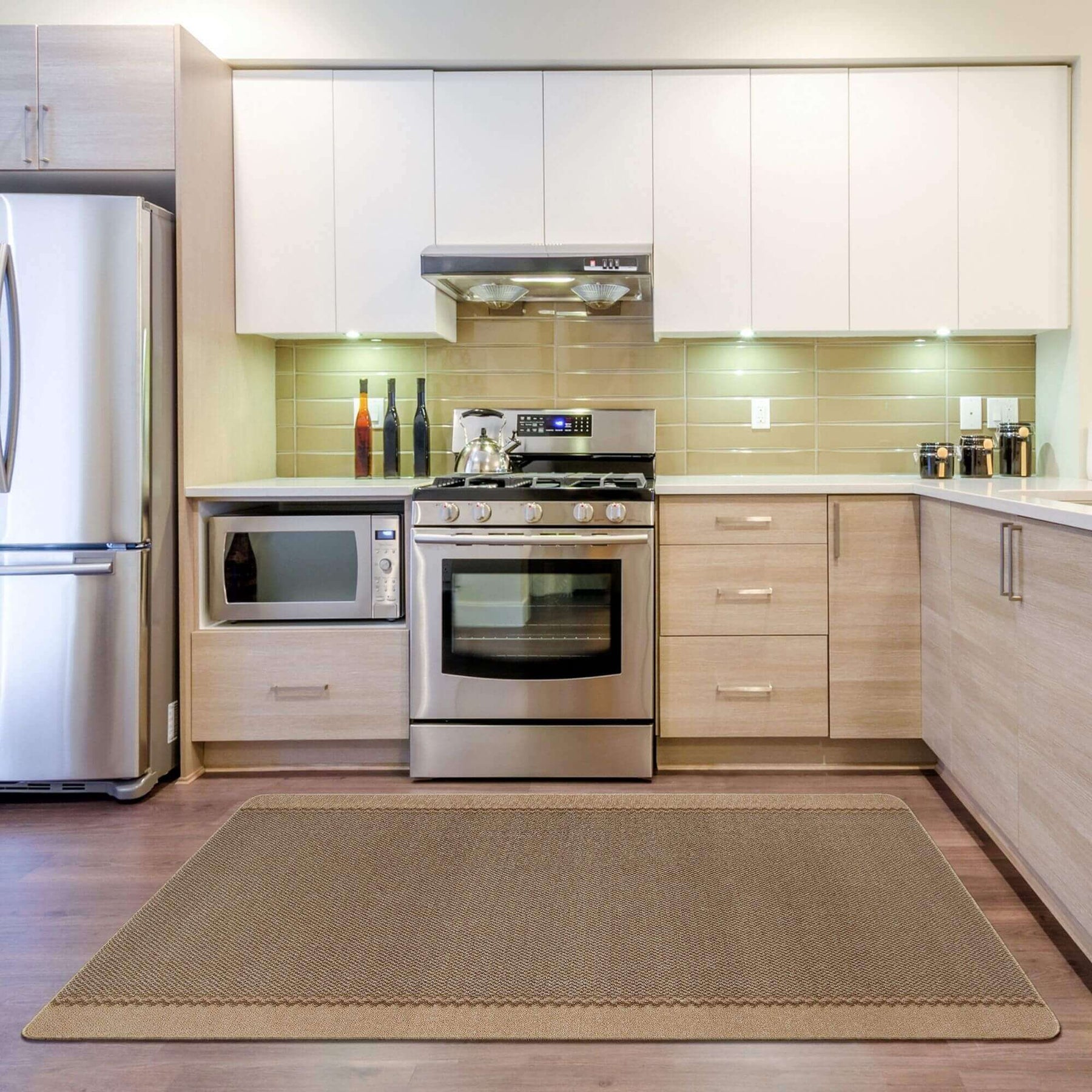 Washable Bordered Beige Rug – 116B