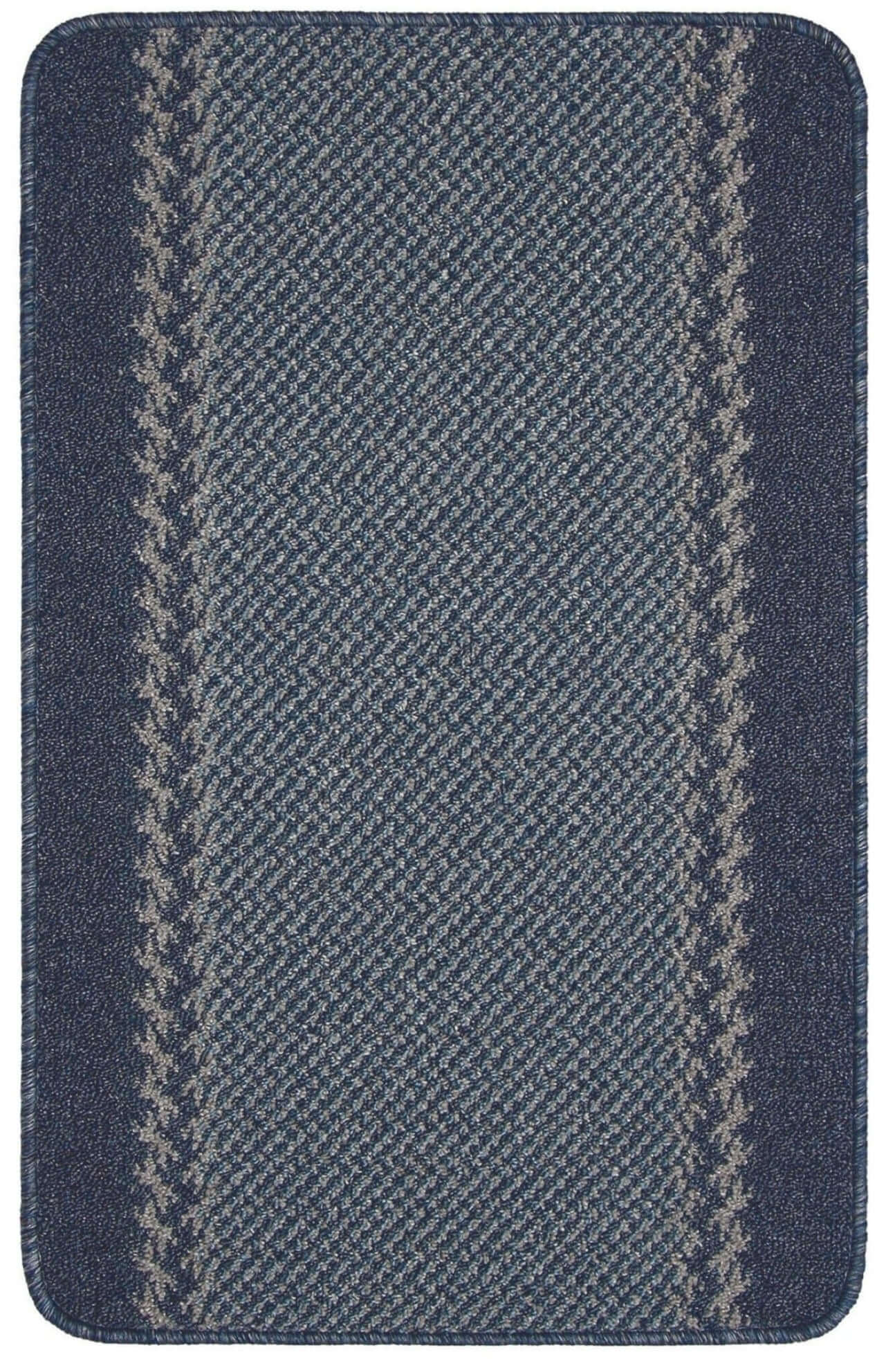 Washable Bordered Blue Rug – 116Blu