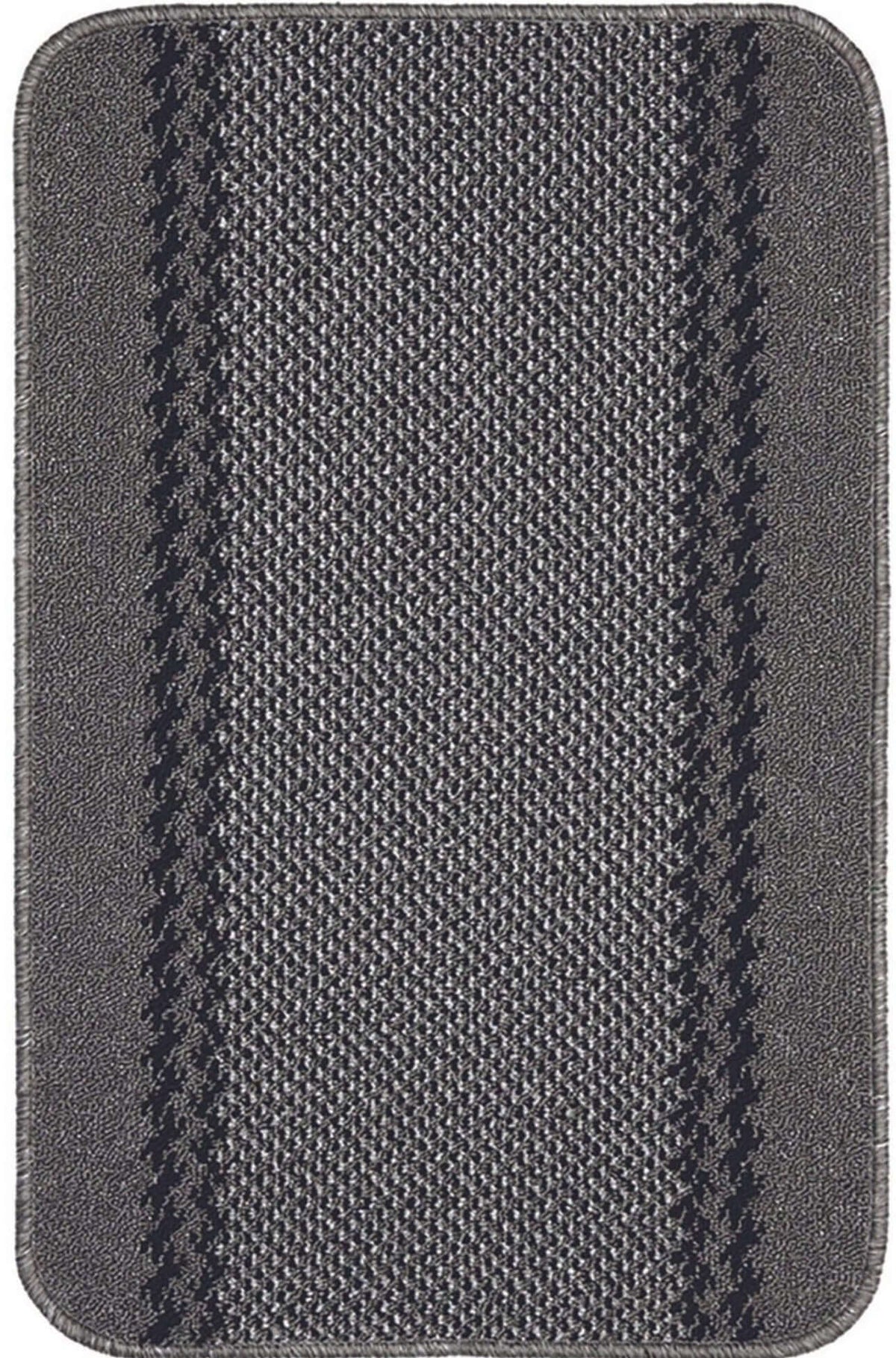 Washable Bordered Dark Grey Rug – 116D