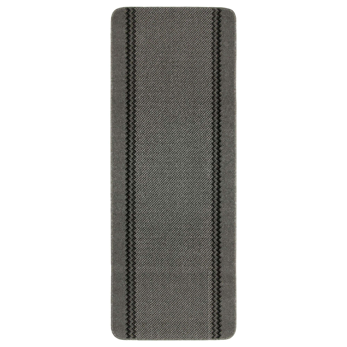 Washable Bordered Dark Grey Rug – 116D