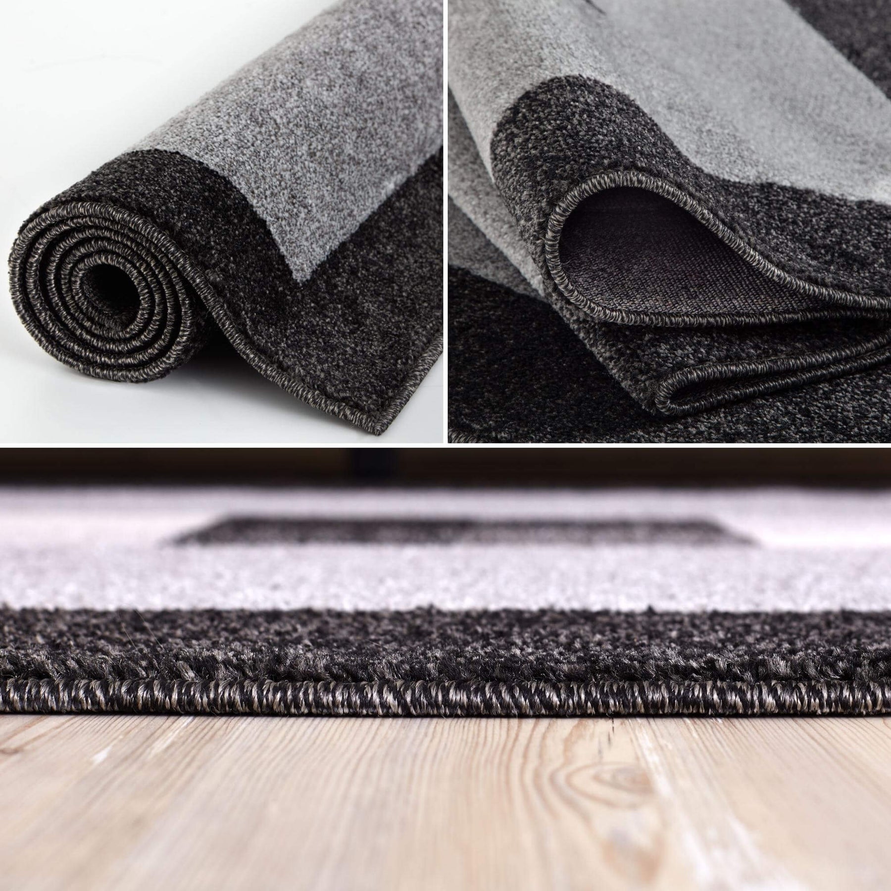 Ephesus Grey Black Rug – 7439GB