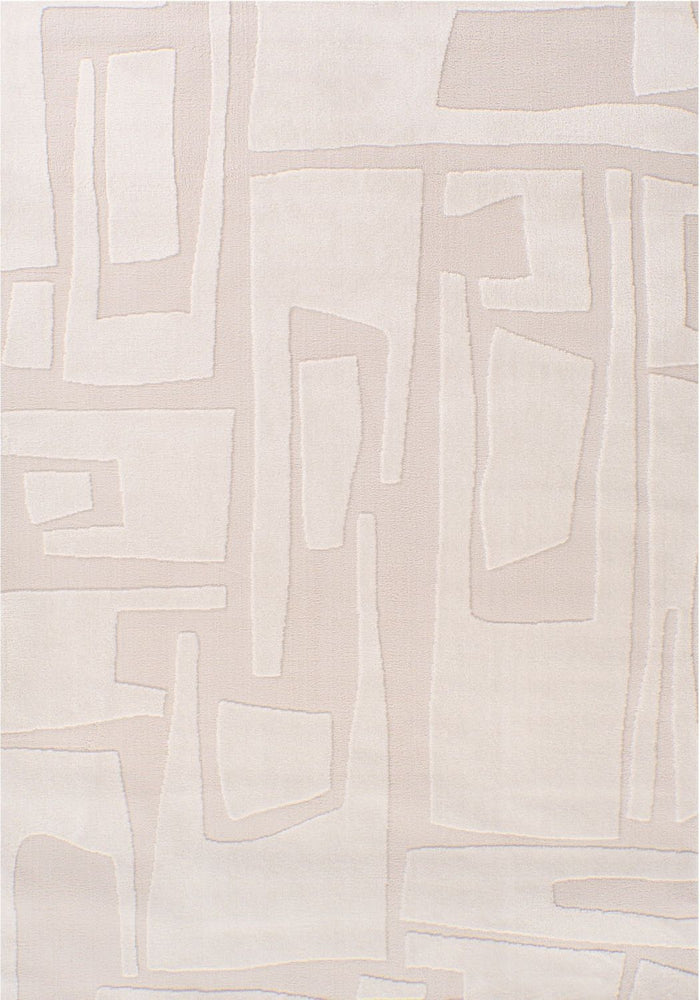 Loft Abstract Cream Rug shown in an illustrative room