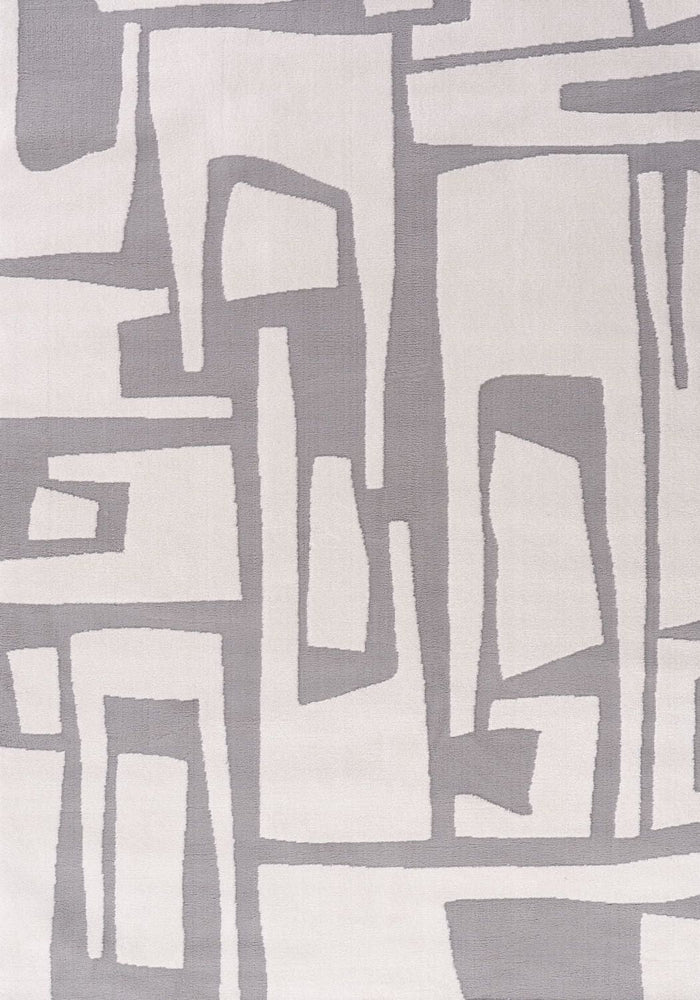Loft Abstract Grey Rug shown in an illustrative room