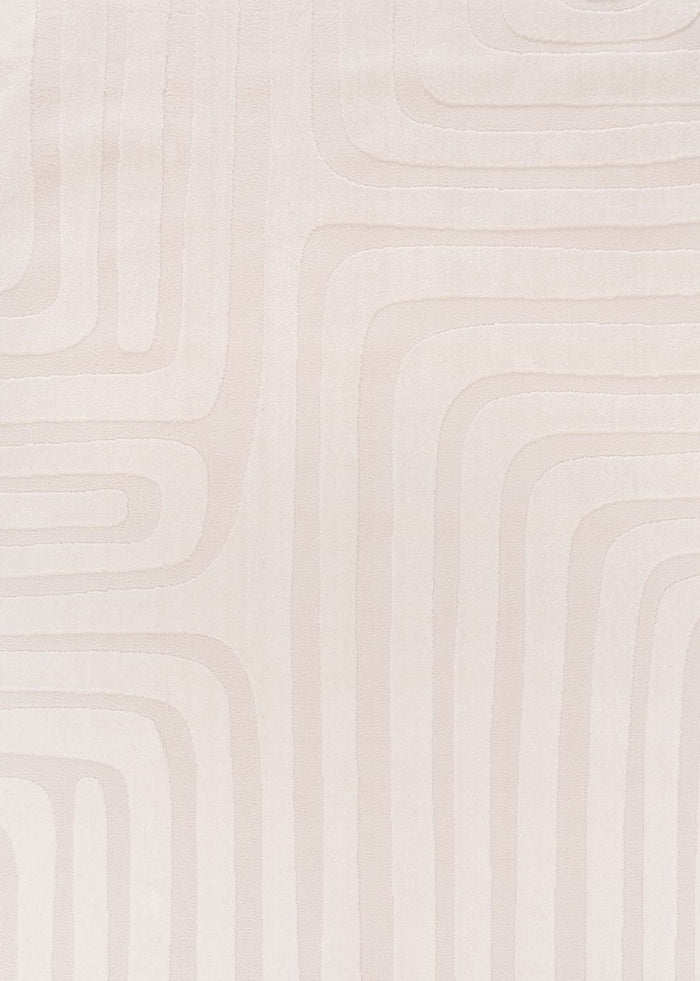 Loft Geometric Cream Rug shown in an illustrative room