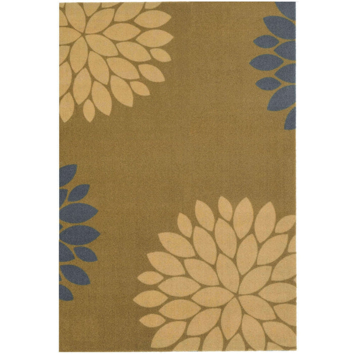 Recycled Washable Floral Mat – 130 shown in an illustrative room