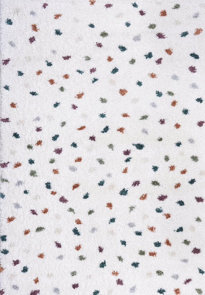 Moodi Shaggy Multicolour Jubile Rug shown in an illustrative room