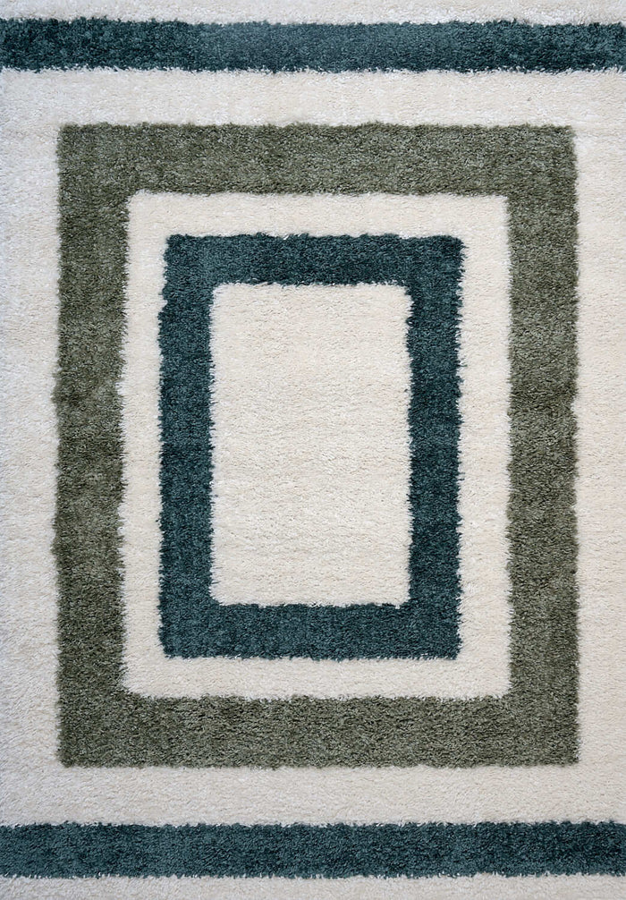 Moodi Shaggy Green Marina Rug shown in an illustrative room