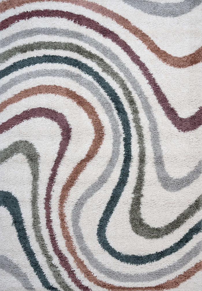 Moodi Shaggy Multicolour Mirage Rug shown in an illustrative room