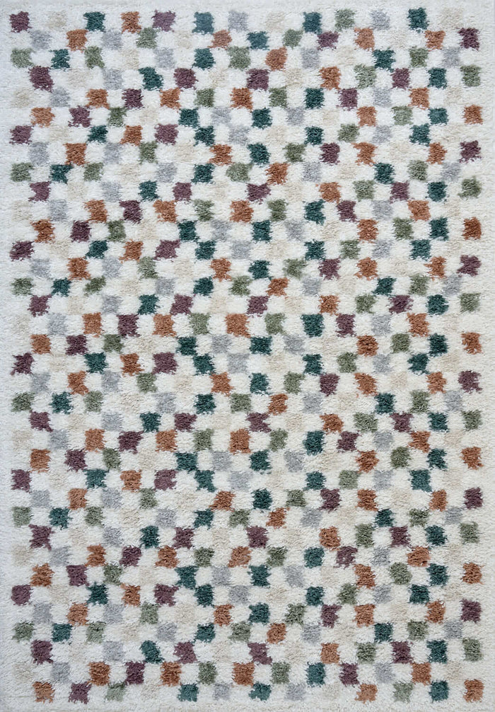 Moodi Shaggy Multicolour Pulseway Rug shown in an illustrative room