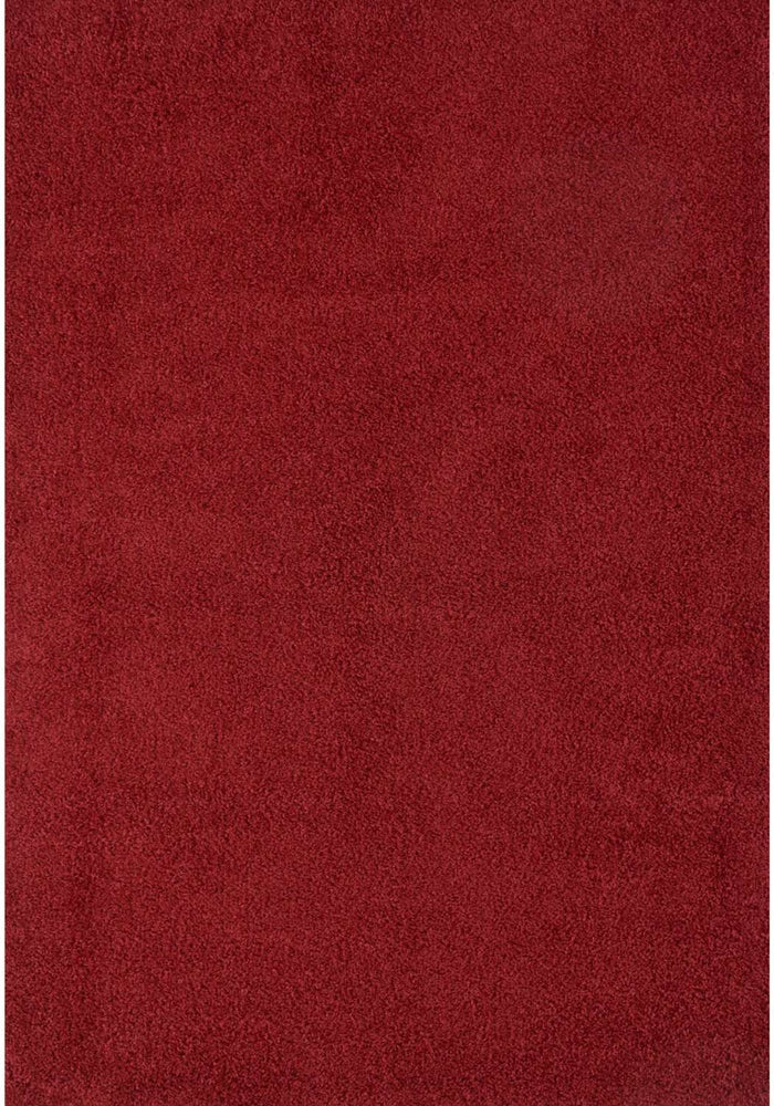 Myshaggy Solid Red Rug shown in an illustrative room
