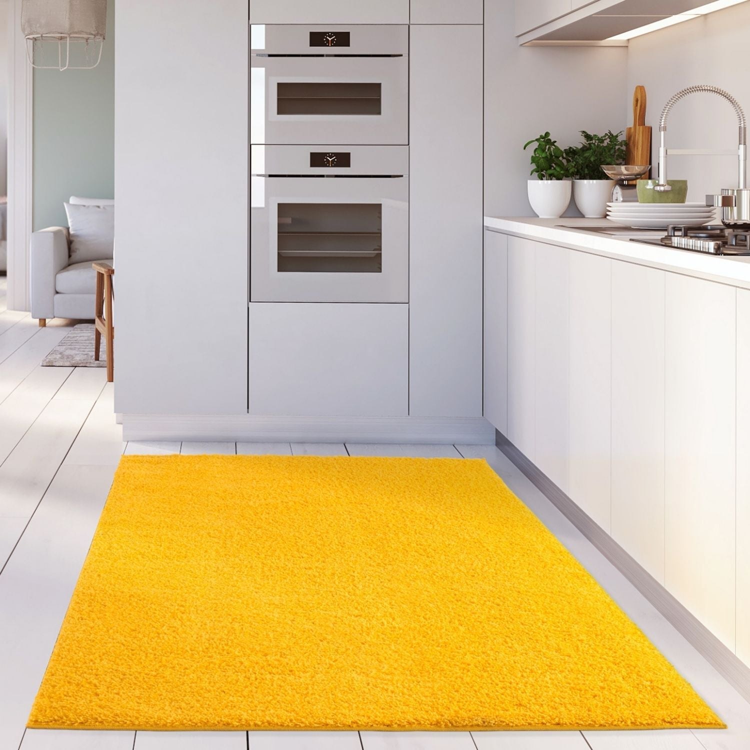 Myshaggy Solid Yellow Rug
