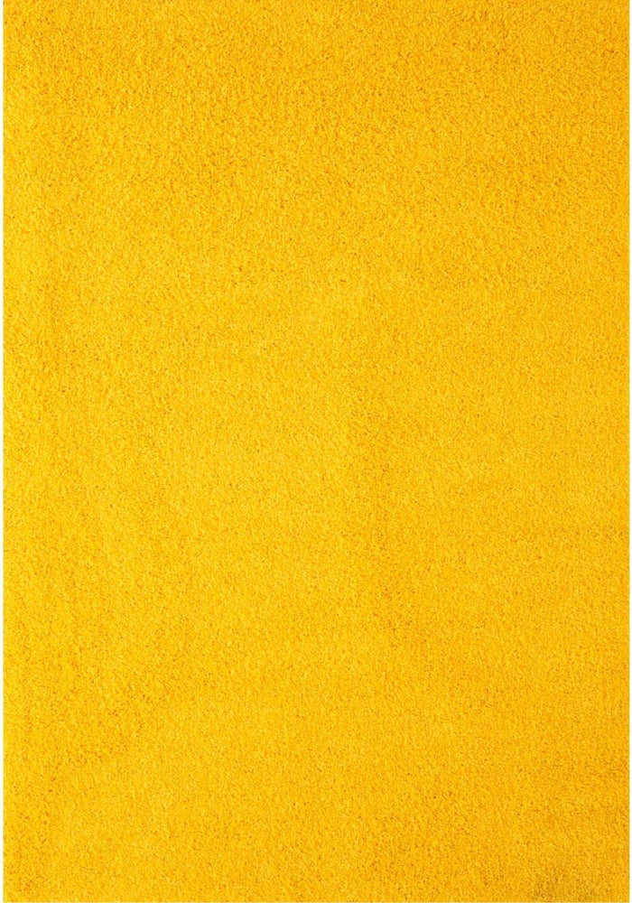 Myshaggy Solid Yellow Rug shown in an illustrative room