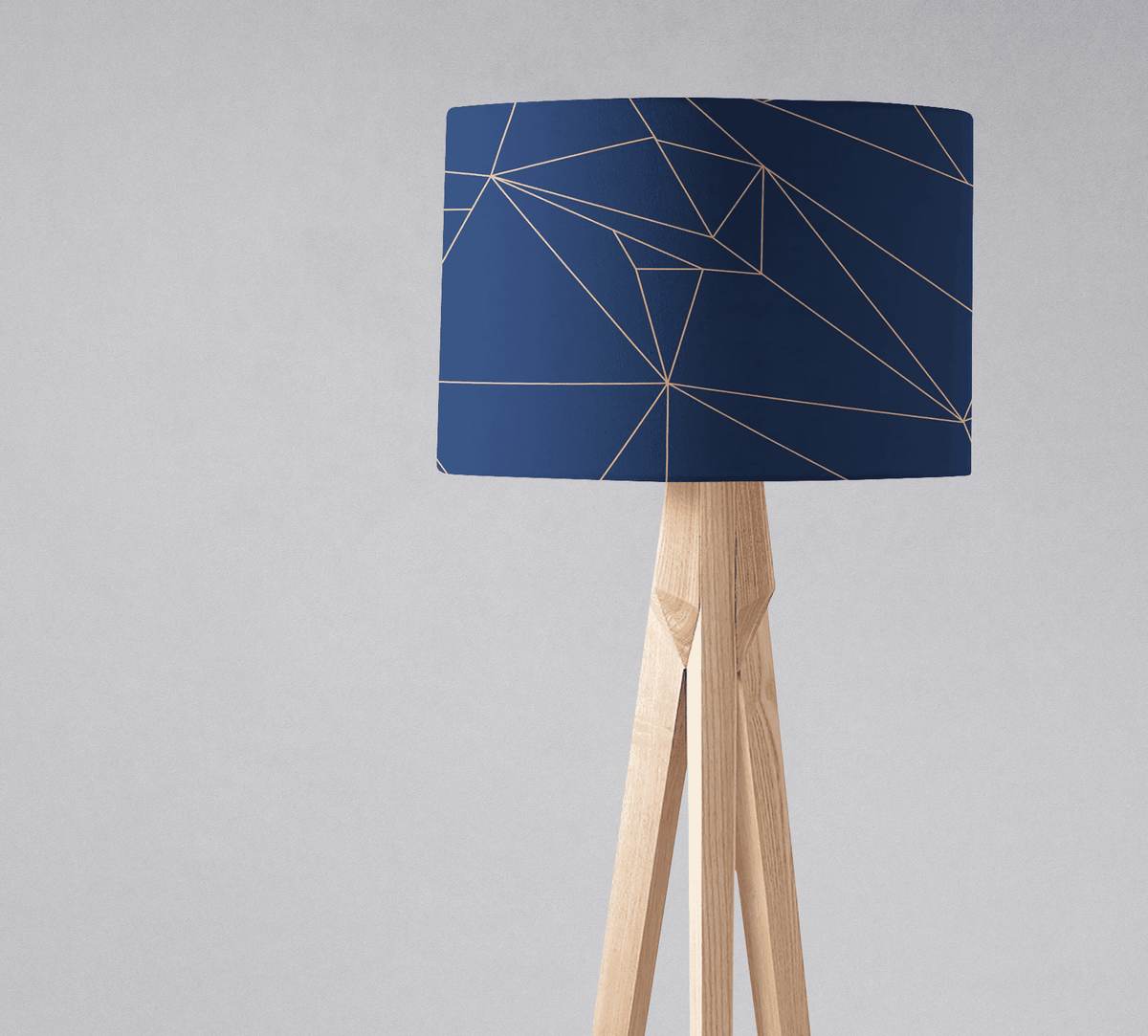 Navy Blue and Rose Gold Lines Lampshade – Ceiling & Table Compatible