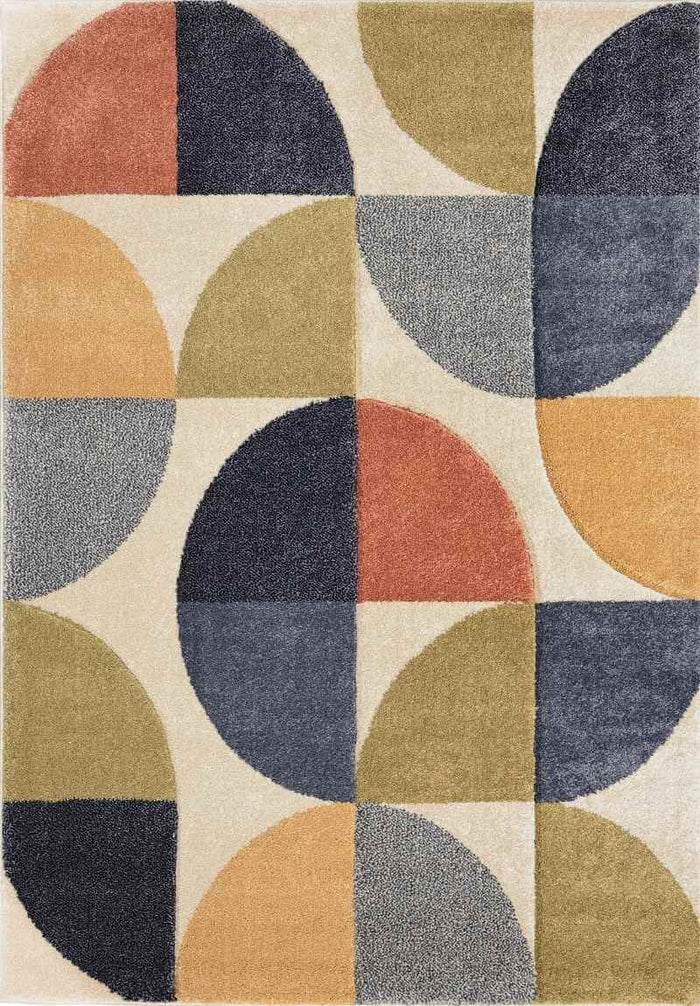 Newport Geometric Rug – Bold Multicolour Design shown in an illustrative room