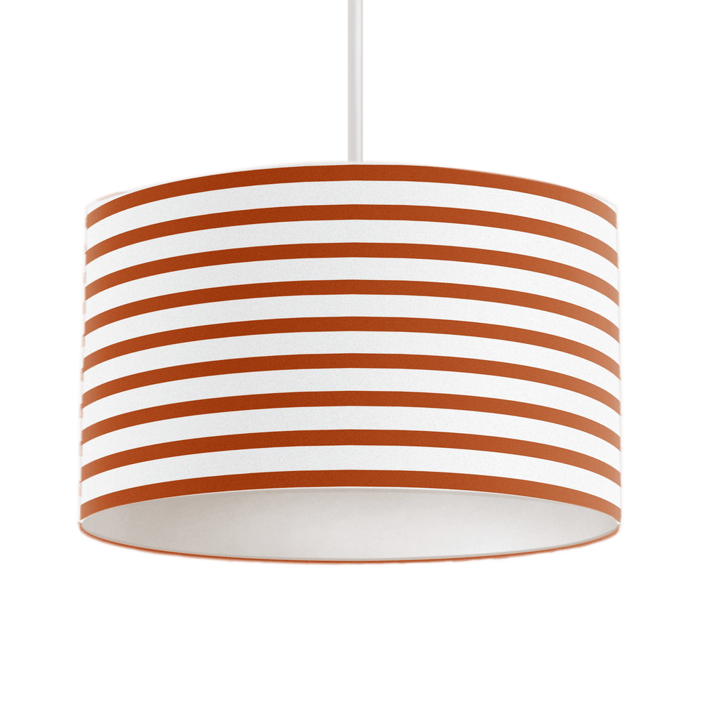 Orange and White Geometric Striped Lampshade – Ceiling & Table Compatible
